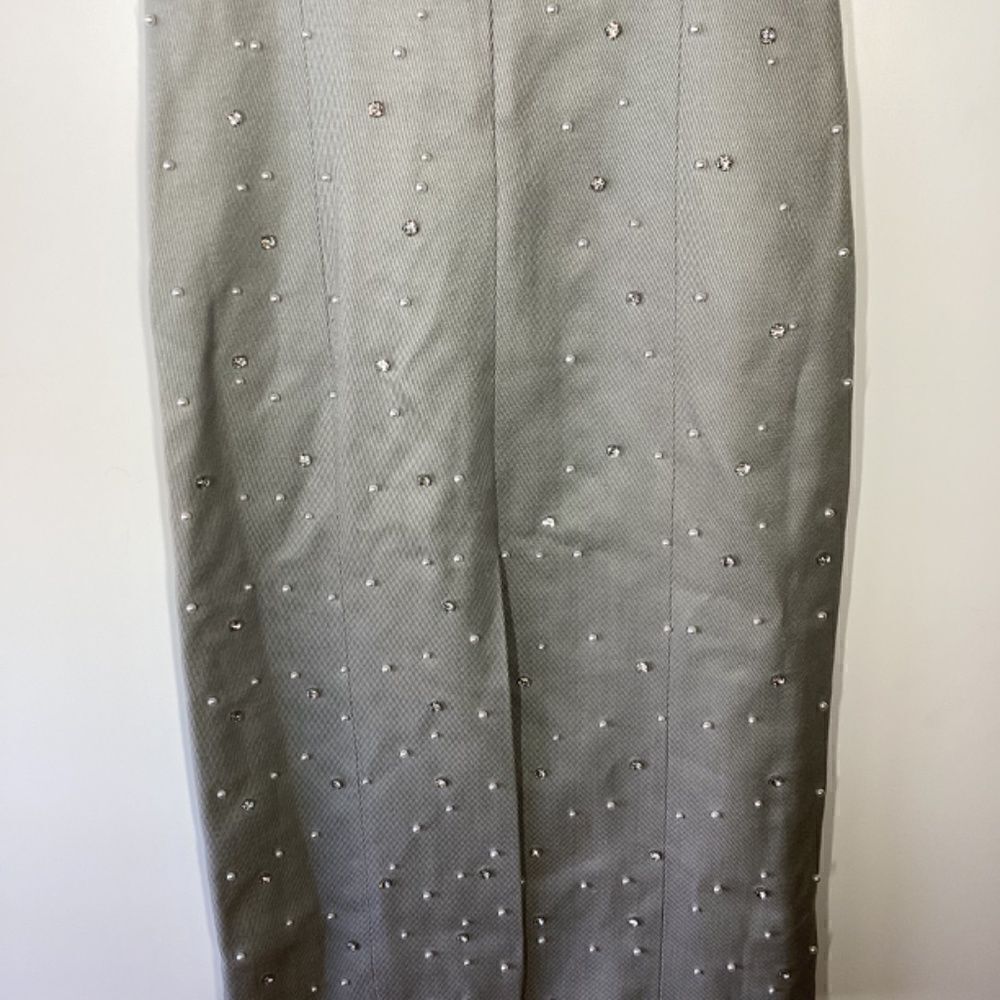 Stine Goya Aly Gray Beaded‎  Rhinestone Strap Midi Dress In Crystal Clusters XXS - Picture 11 of 15